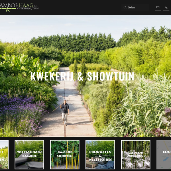 Joomla Webdesign Houten portfolio VIPWebdesign Bamboe siergrassen exoten