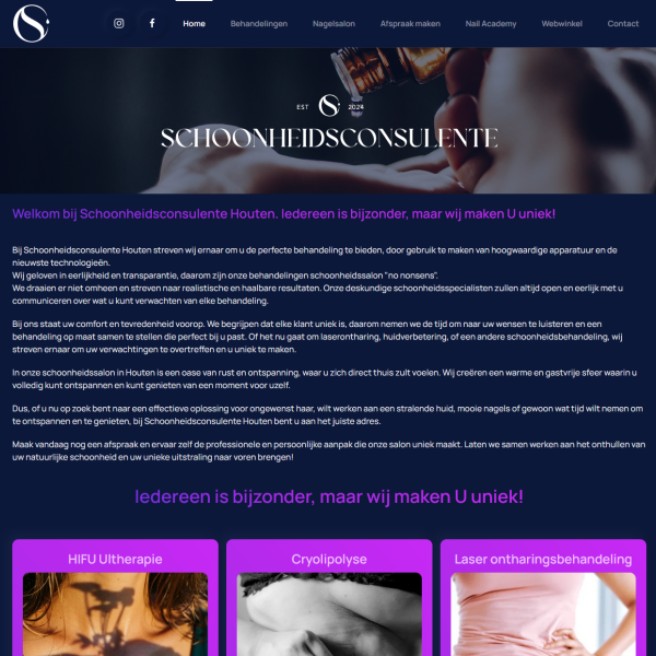 Joomla Webdesign Houten portfolio VIPWebdesign schoonheidsconsulente.nl