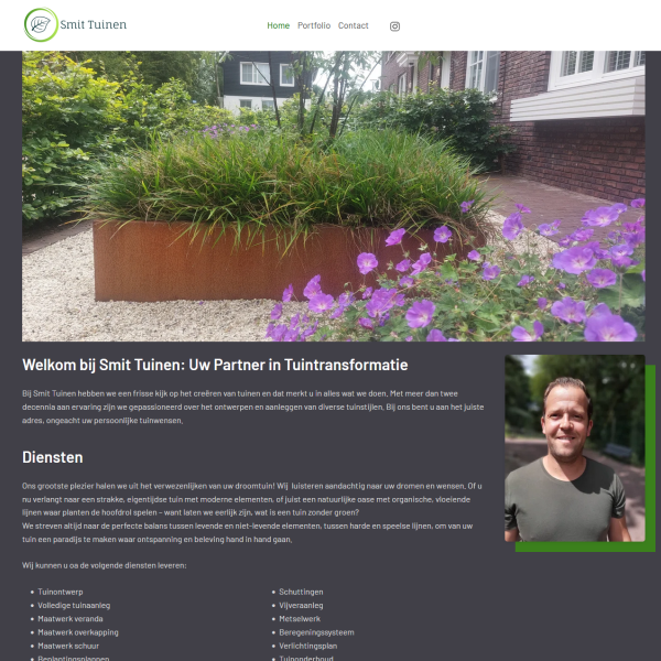 Joomla Webdesign Houten portfolio VIPWebdesign Smit tuinen hovenier houten